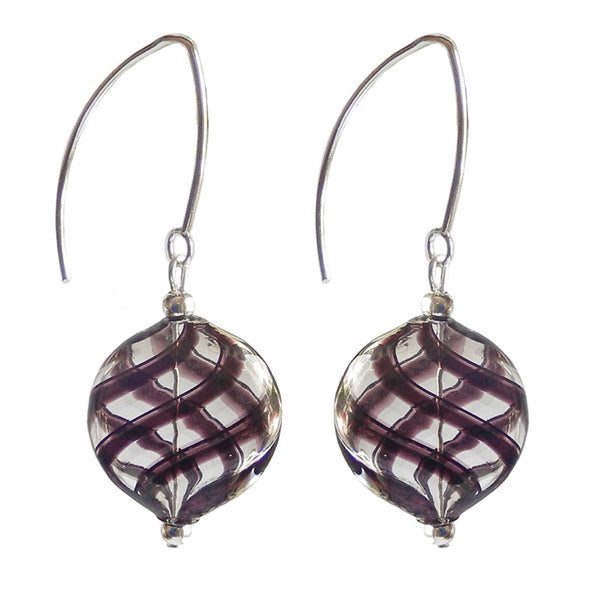 Uno Plaid Blown Glass Earring