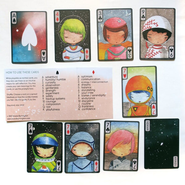 Space Girl Playing + Oracle Card Deck