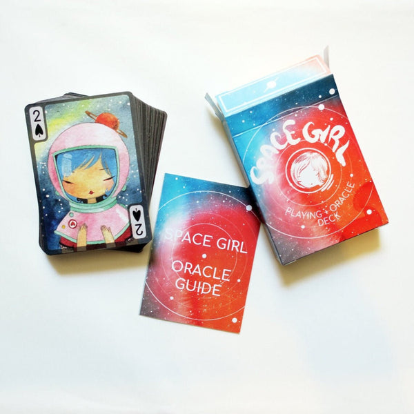 Space Girl Playing + Oracle Card Deck