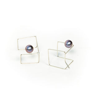 Silver Cubic Melody Earring