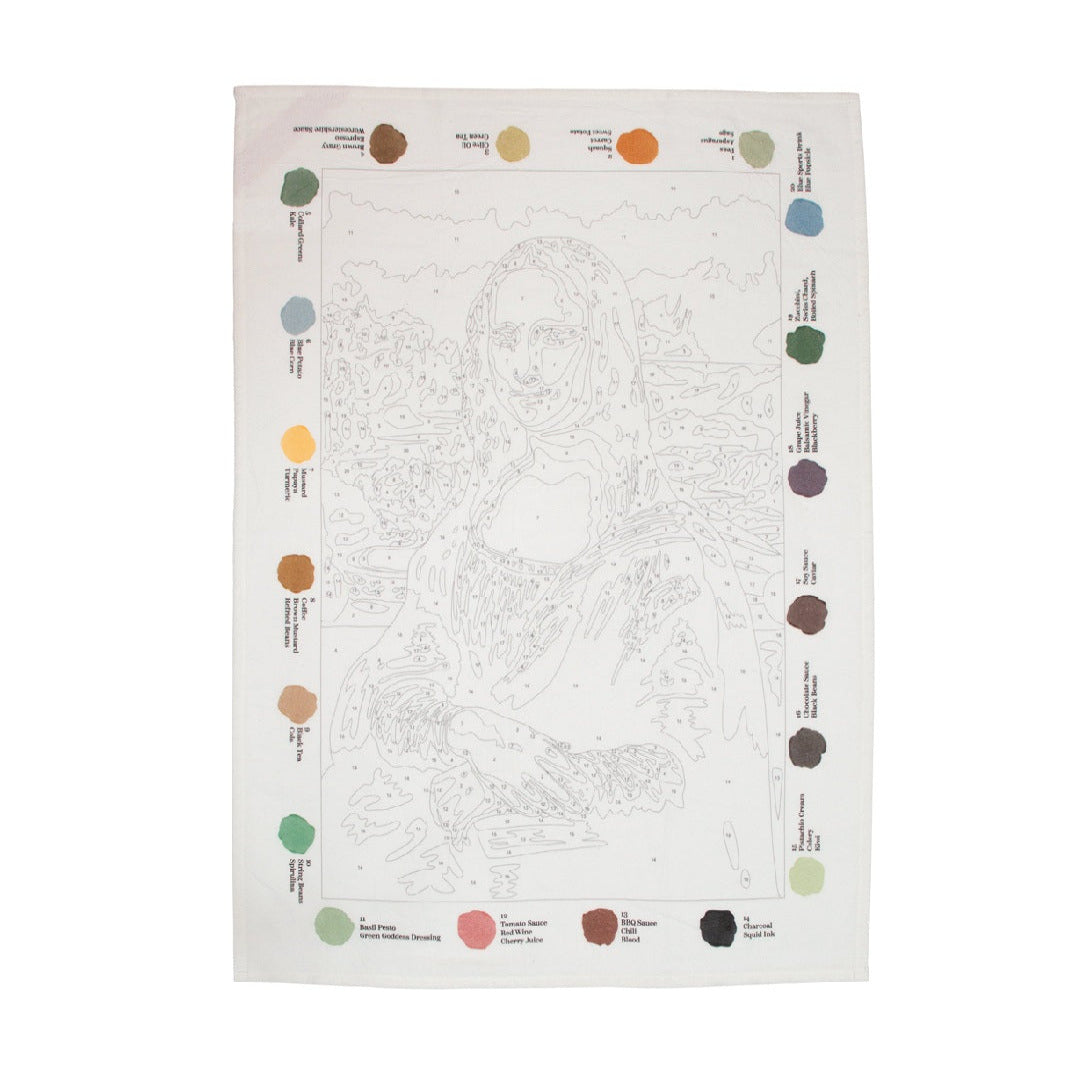 Mona Lisa Stain-by-Number Cotton Dish Towel