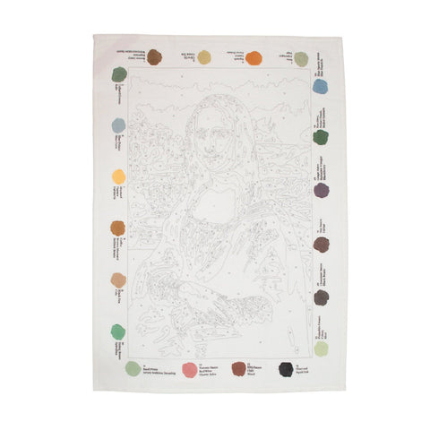 Mona Lisa Stain-by-Number Cotton Dish Towel