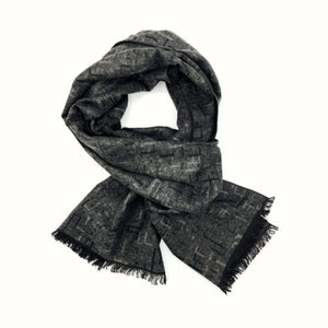 Gray Pattern Cashmere Scarf