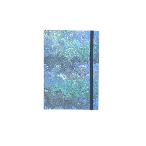 Rossi Blue Peacock Marbled Journal