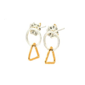 Tiny Circle and Triangle Earring