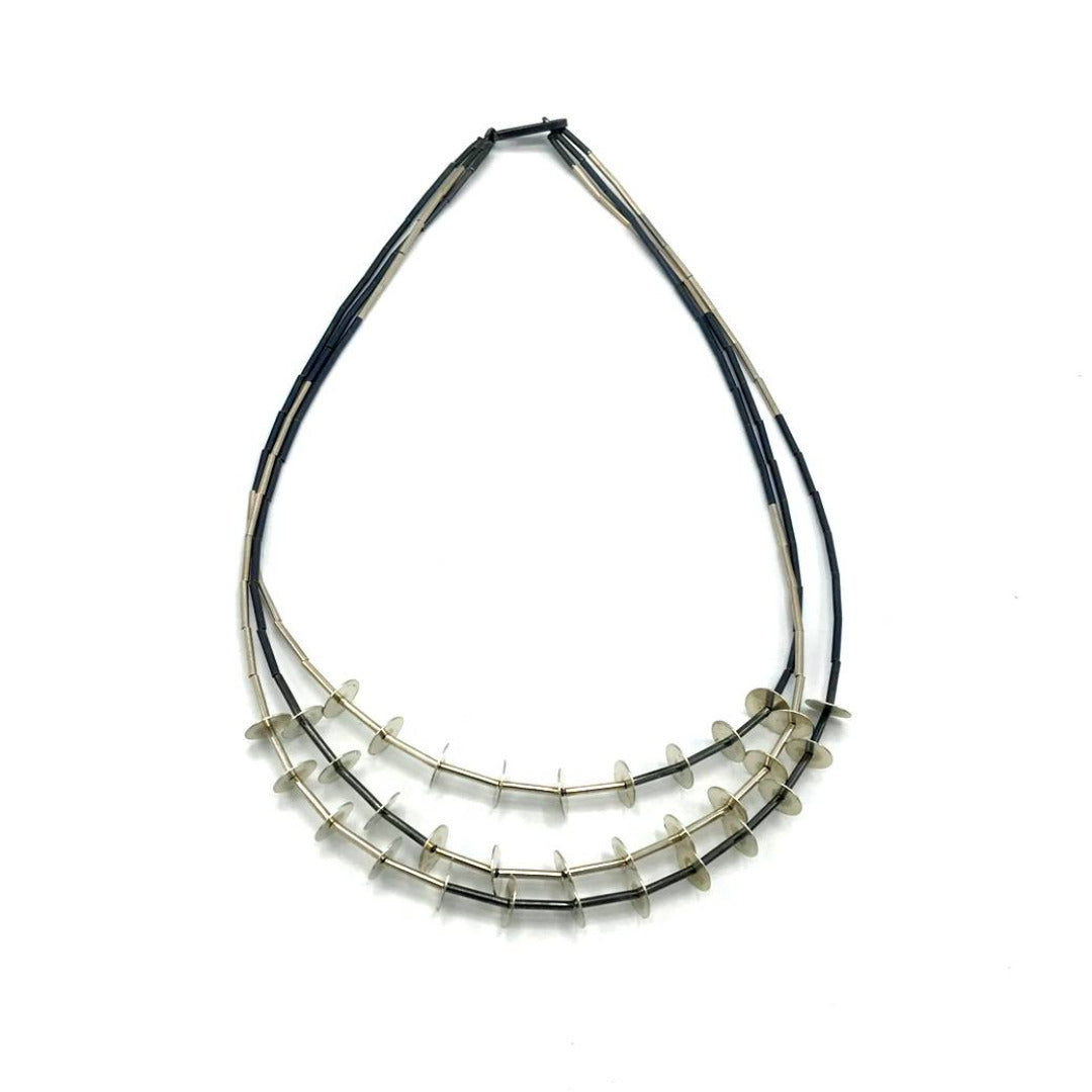 Triple Strand Disc Necklace